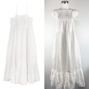 NEW MIKOH SAKURA MIDI DRESS In Bone Tiered Beach Cruise Minimalist Quiet Luxury